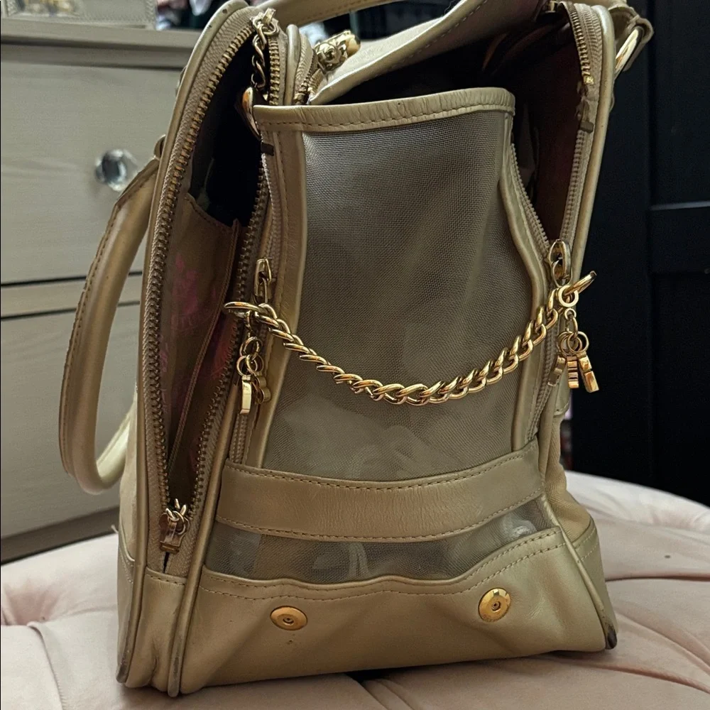 Y2K Juicy Couture Metallic Gold Dog Bag Satchel
